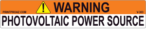 1.125x5.75 Solar Warning Sign Vinyl V-303 Decal