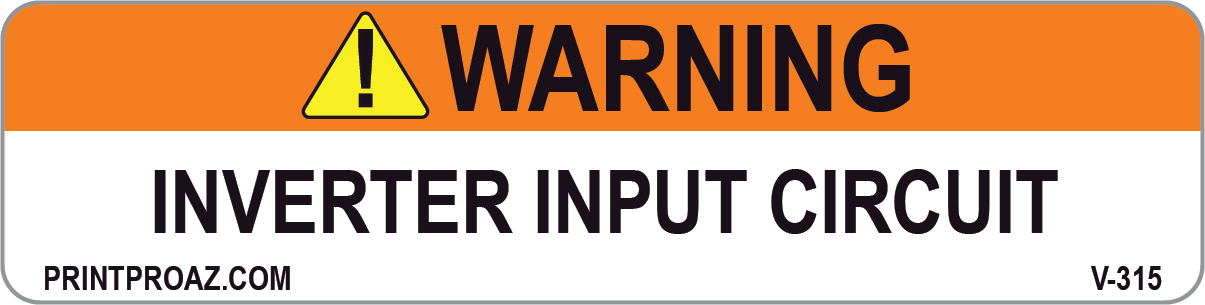 1X4 Solar Warning Label Vinyl V-315 Decal