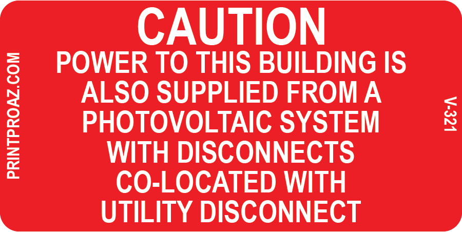 1.5x3 Caution Power To This Building Vinyl V-321 Decal