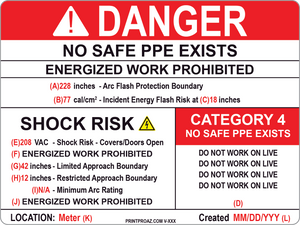 Solar Danger Custom Label Vinyl V-332-336 Decal