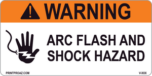 Warning Arc Flash and Shock Hazard Vinyl V-360-361 Decal