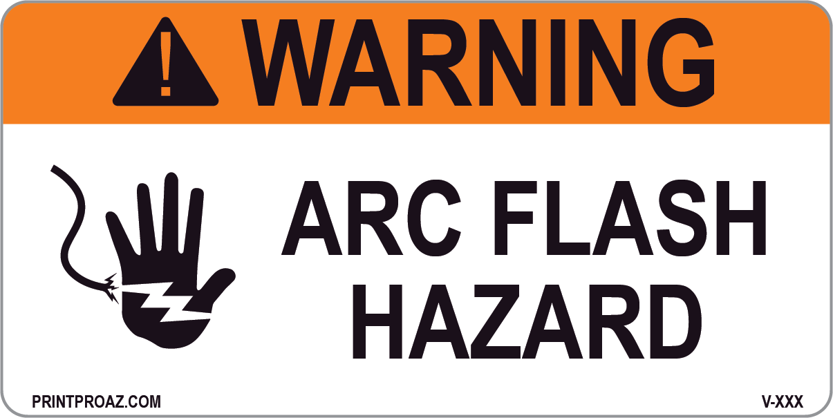 Warning Arc Flash Hazard Vinyl V-362-363 Decal