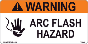 Warning Arc Flash Hazard Vinyl V-362-363 Decal