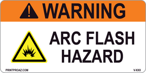 Warning Arc Flash Hazard Vinyl V-364-365 Decal