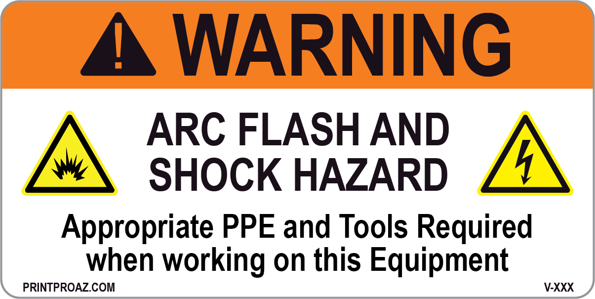 Warning Arc Flash and Shock Hazard Vinyl V-368-369