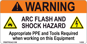 Warning Arc Flash and Shock Hazard Vinyl V-368-369