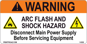 Warning Arc Flash and Shock Hazard Vinyl V-370-371