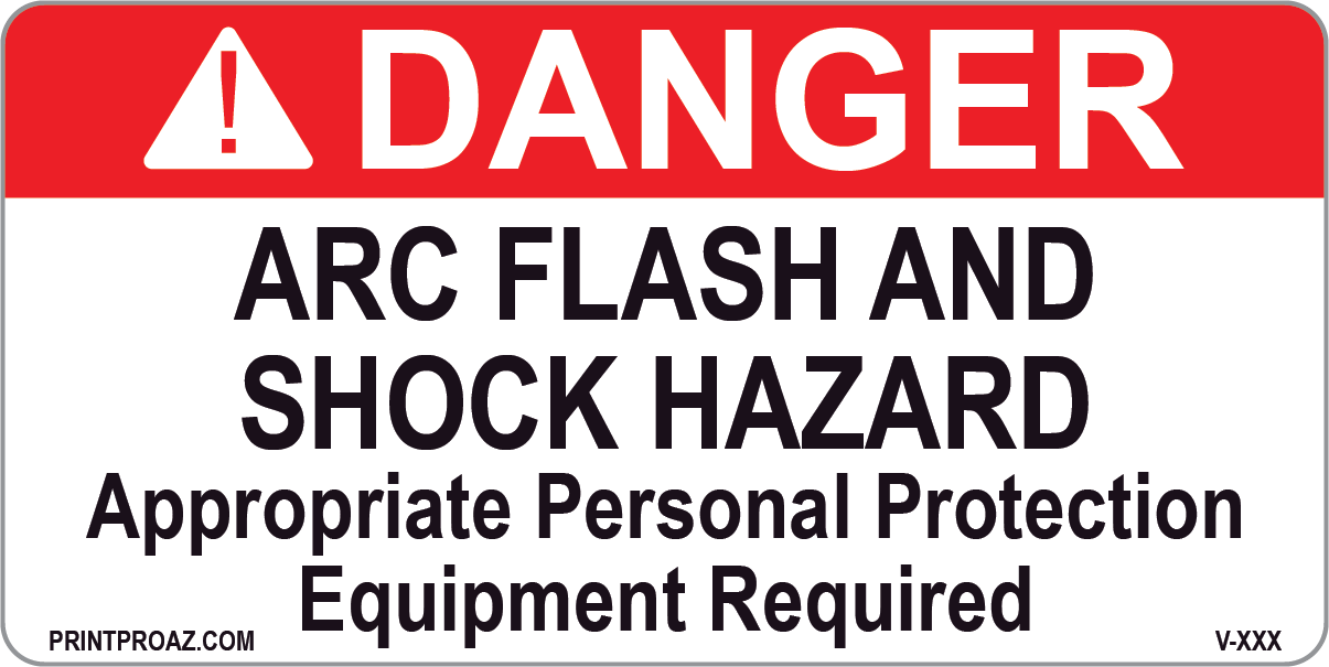 Danger Arc Flash and Shock Hazard Vinyl V-376-377 Decal