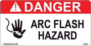 Danger Arc Flash Hazard Vinyl V-382-383 Decal