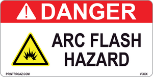 Danger Arc Flash Hazard Vinyl V-384-385 Decal