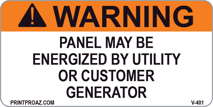 1.5X3 Solar Warning Label Vinyl V-401 Decal