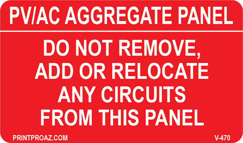 1.625X2.75 PV/AC Aggregate Panel V-470 Decal