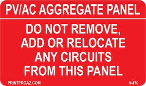 1.625X2.75 PV/AC Aggregate Panel V-470 Decal