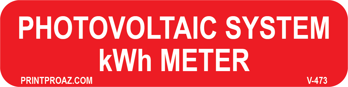 1X4 Photovoltaic System kWh Meter Vinyl V-473 Decal