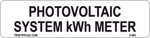 1X4 Photovoltaic System kWh Meter V-485 Decal