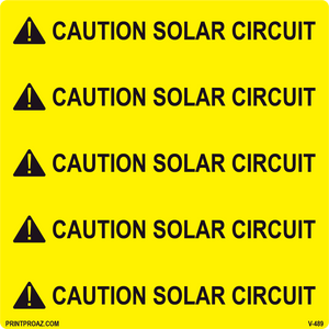 5.75x5.75 Solar Label, Vinyl Decal Solar Labels, V-489