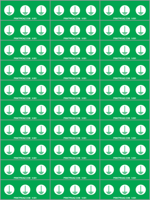 1.25x.5, X30 Ground Electrical Identification Label Sheet, Vinyl Decal Solar Labels, V-501