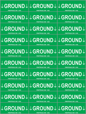 1.25x.5, X30 Ground Electrical Identification Label Sheet (Pack of 30), Vinyl Decal Solar Labels, V-502