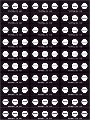 1.25x0.5 Negative Electrical Identification Label Sheet (Pack of 30), Vinyl Decal Solar Labels, V-503