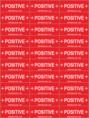 1.25x.5 Positive Electrical Identification Label Sheet (Pack of 30), Vinyl Decal Solar Labels, V-506