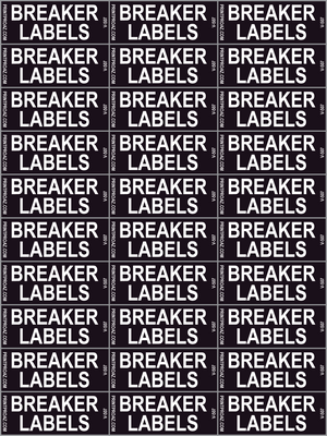 .5x1.25 X 30 Electrical Breaker Identification Label Sheet Vinyl V-507 Decal