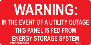 2x4 Solar Warning Label Vinyl V-511 Decal