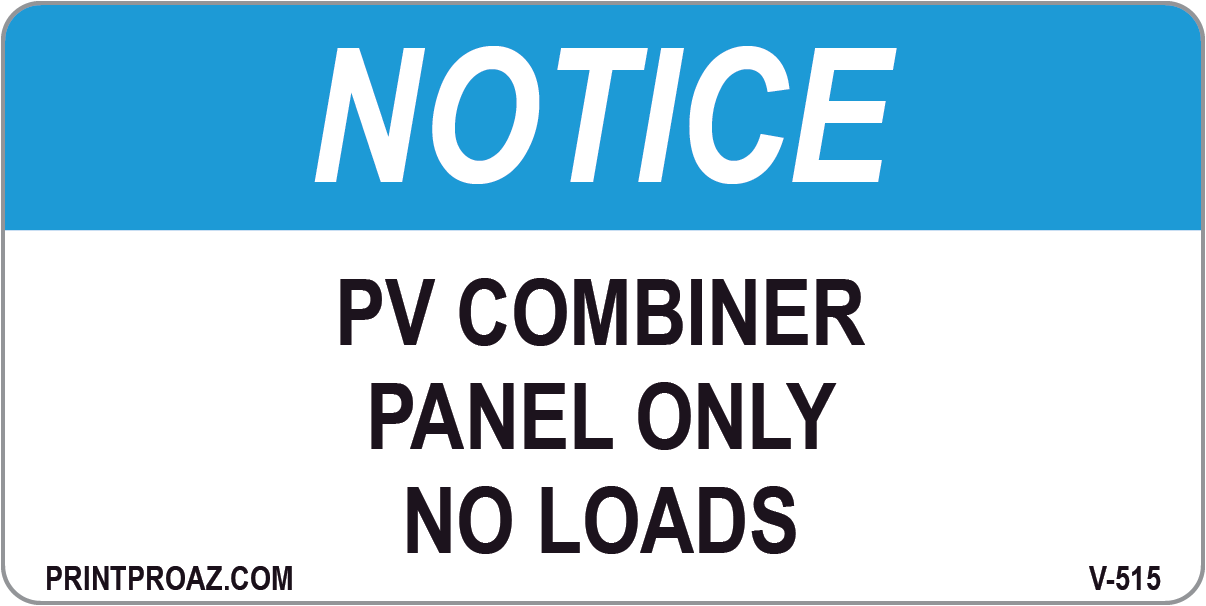 2x4 Solar Notice Label Vinyl V-515 Decal