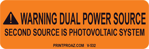 1x3 Warning Dual Power Source Vinyl V-532 Decal