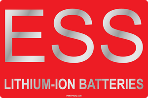 4x6 ESS Lithium-Ion Batteries, Reflective V-554 Decal Solar Labels