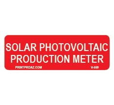 1x3 Solar PV Production Meter V-559 Decal Solar Labels