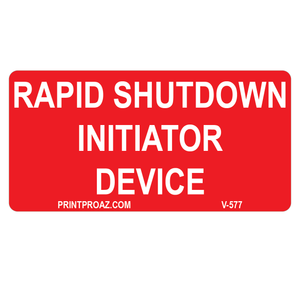 2x4 Rapid Shutdown Initiator Device V-577 Decal Solar Labels