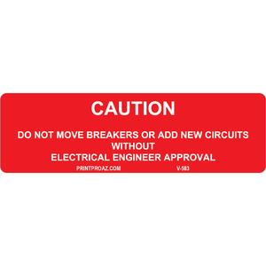 1.5x5 Caution Do Not Move Breakers V-583 Decal Solar Labels