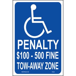 Virginia Accessible Tow Away Zone Penalty Sign, Aluminum, PS-202