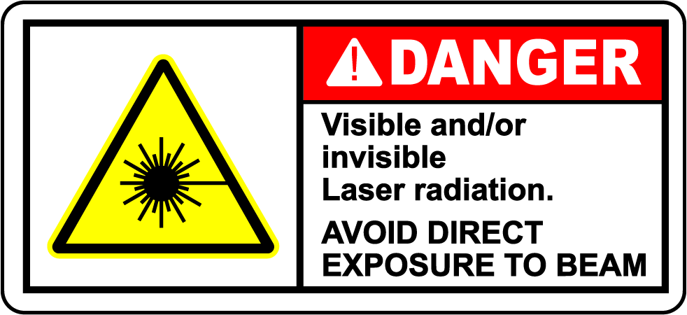 Danger visible and invisible laser radiation warning sign