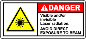 Danger visible and invisible laser radiation warning sign