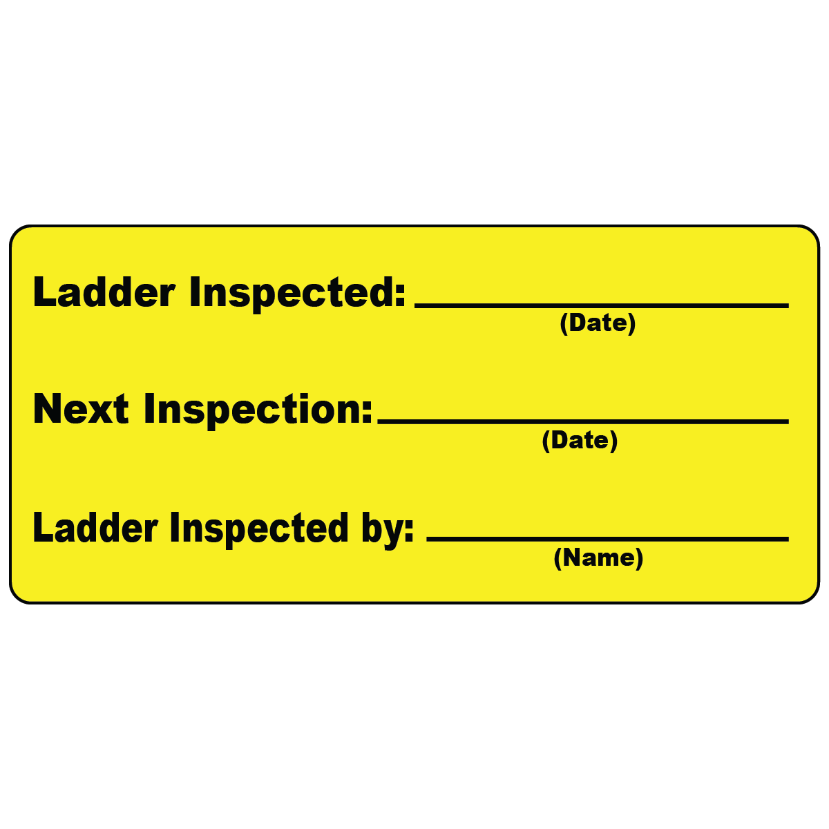 Ladder Inspection Vinyl Safety Label