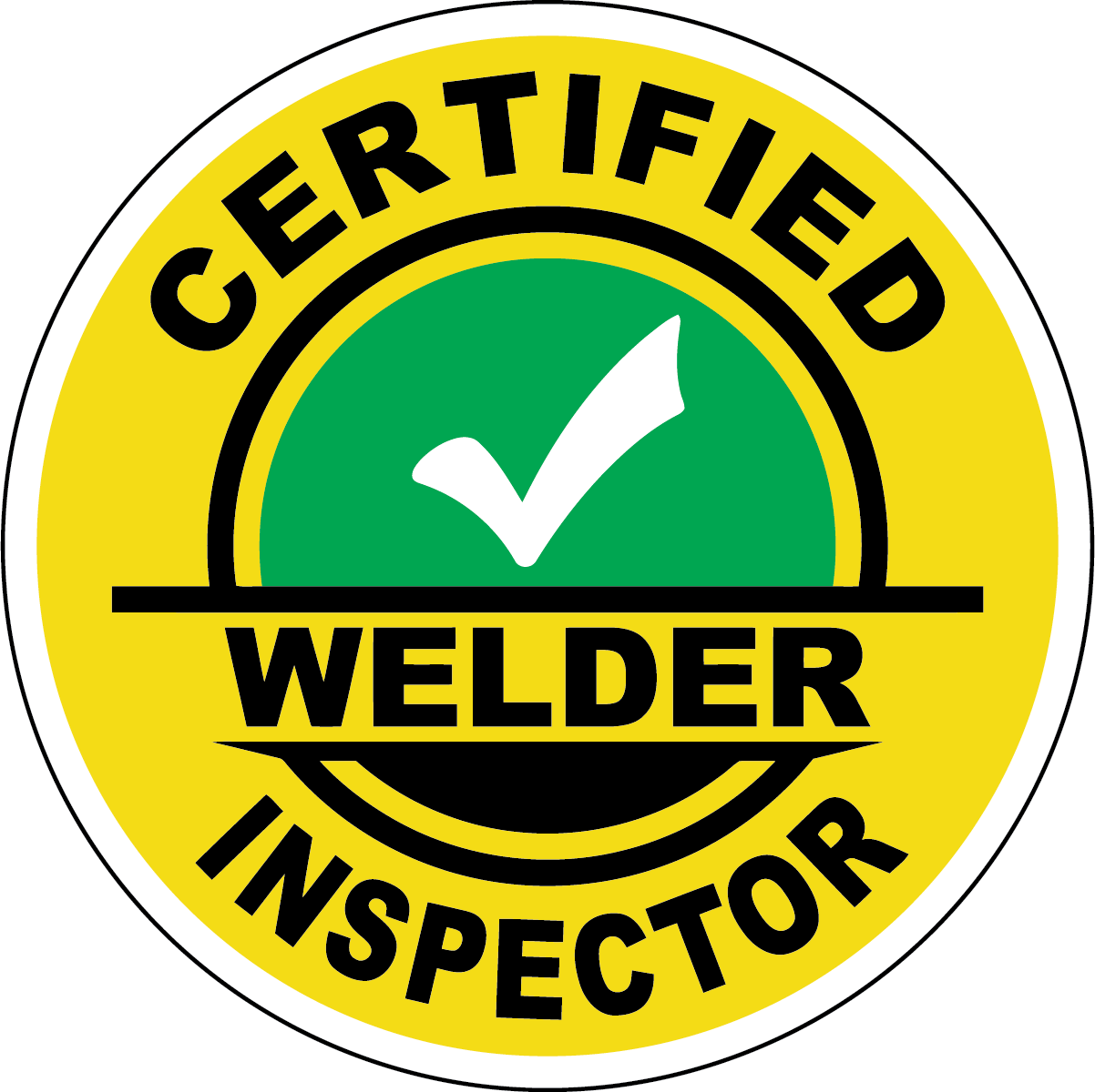 Certified Welder Inspector Hard Hat Sticker