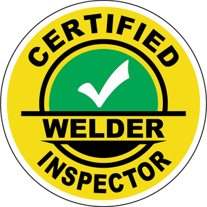 Certified Welder Inspector Hard Hat Sticker