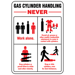 Gas Cylinder Handling Safety Sign