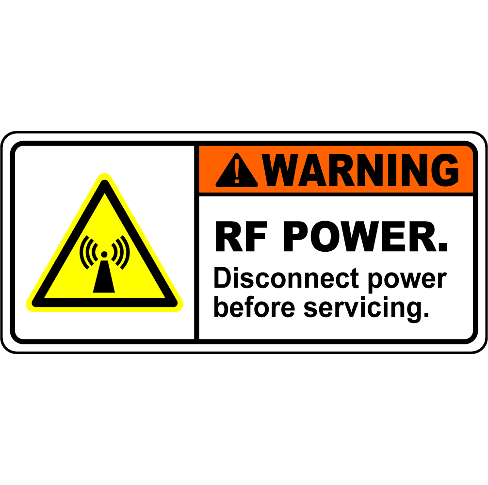 RF Power Warning Disconnect Before Servicing Label