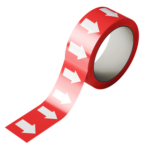 osha red / white arrow banding tape, f-158 sign