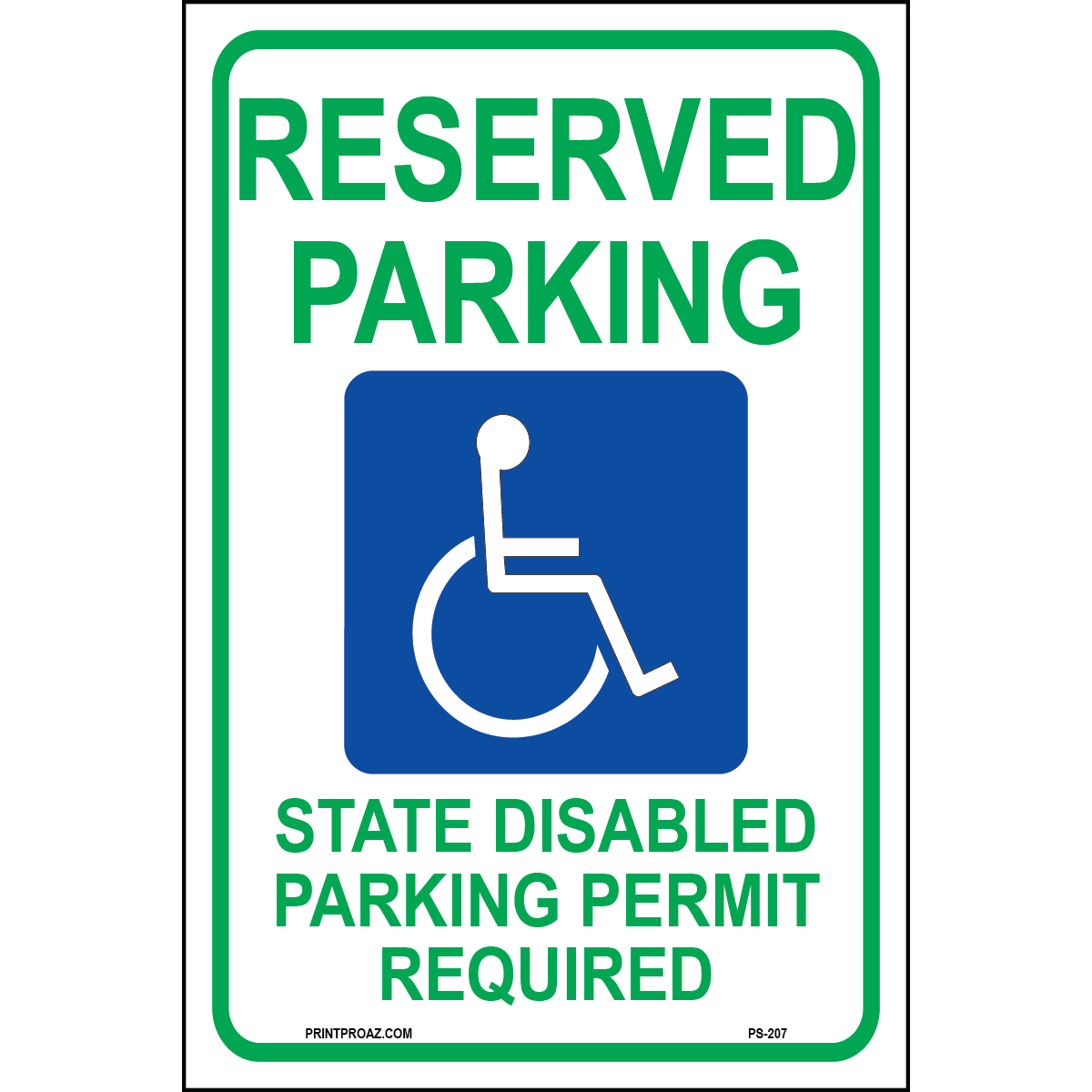 Washington Accessible Parking Sign, Aluminum, PS-207