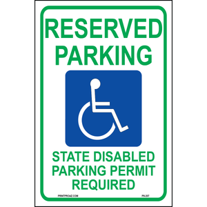 Washington Accessible Parking Sign, Aluminum, PS-207