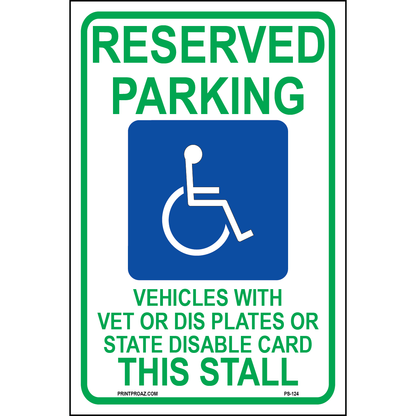 Wisconsin Accessible Parking Sign, Aluminum, PS-124
