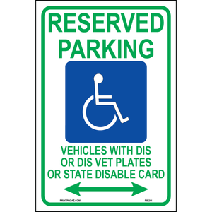 Wisconsin Accessible Parking Sign (Arrow Both Sides), Aluminum, PS-211