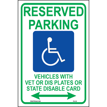 Wisconsin Accessible Parking Sign (Arrow Both Sides), Aluminum, PS-123