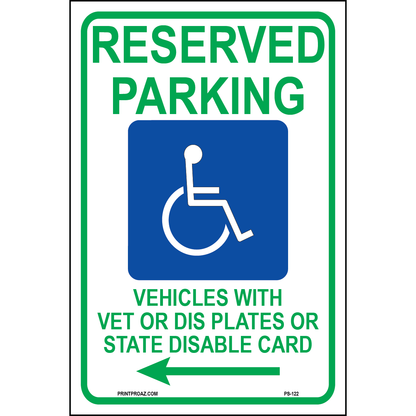 Wisconsin Accessible Parking Sign (Arrow Left), Aluminum, PS-122