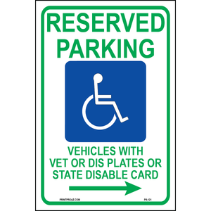 Wisconsin Accessible Parking Sign (Arrow Right), Aluminum, PS-121