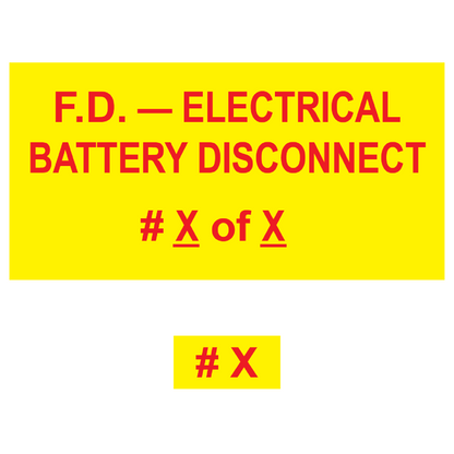 F.D. - Electrical Battery Disconnect Bundle, Plastic, PV-505 Solar Labels