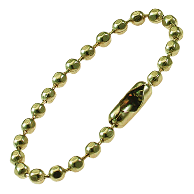 Brass beaded chain tag fasteners